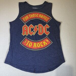 AC/DC For Those About To Rock Tank Top Shirt Retro Bold Distressed Angus Would